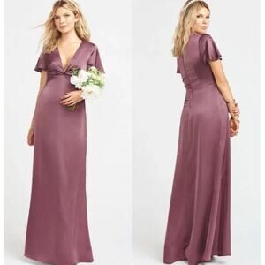 Show Me Your Mumu Rome Twist Satin Gown Dress Plum Purple Size XXS NEW